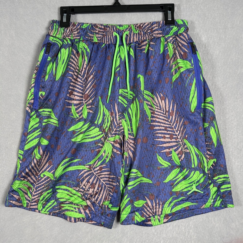 Jordan Jumpman Tropical Mesh Basketball Shorts Mens Large Blue Green CK5634-554